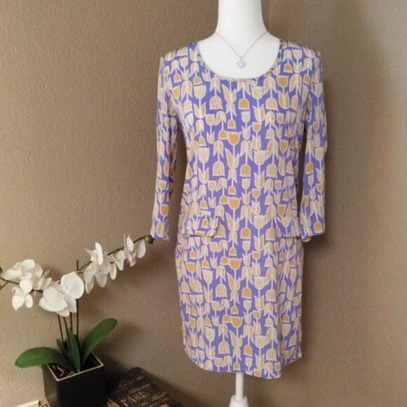 Maeve Blue and Yellow Patterned Dress - Picture 6 of 8